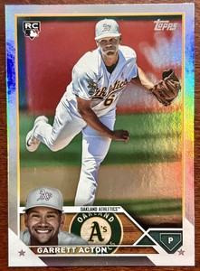 2023 Topps Update Garrett Acton RC Rainbow Foil Parallel. Card #US192.