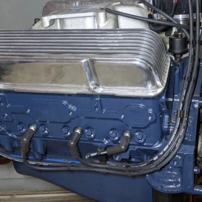 8mm Black Deluxe Small Block Chevy Under Exhaust Spark Plug Wire Loom Set - Image 1 of 4