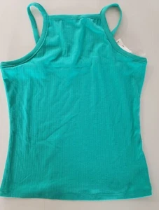 Camiseta para mujer verde agua verde sin mangas mediana y XL extra grande acanalada recortada - Imagen 1 de 11