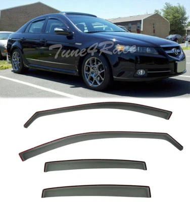 Para 04-08 Acura TL estilo em canal viseiras laterais protetores de chuva JDM - Imagem 1 de 4