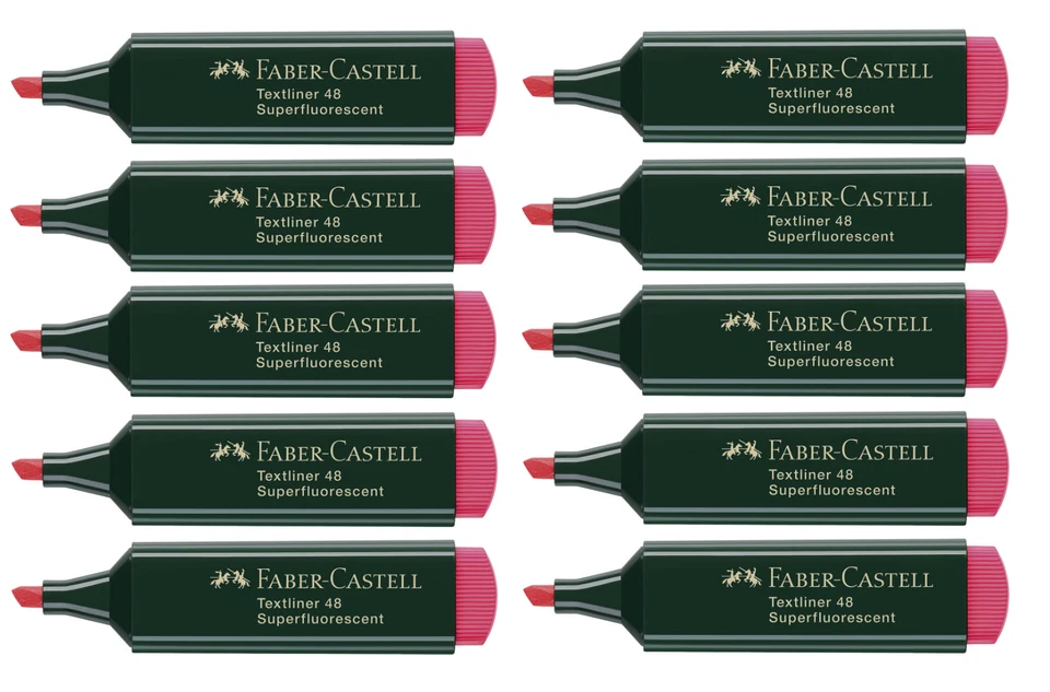 10 x Faber-Castell Textliner 48 Refill Textmarker 1 - 5 mm Marker, rot - Bild 1 von 1