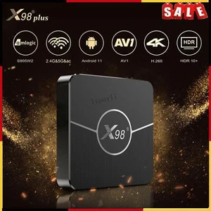 Smart TV BOX X98 Plus Android 11.0 Quad Core WIFI Network Media Player I9Q4 - Picture 1 of 45