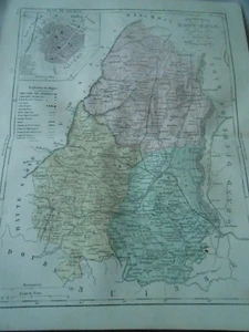 Carte département du Haut Rhin en couleur 19ème - Foto 1 di 1