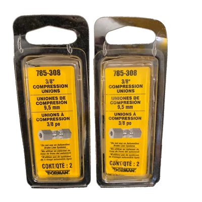 4x New Dorman Brass Compression Unions 785-308 Size 3/8" Straight Female Coupler - Image 1 of 4