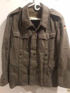 Vintage German BUNDESWEHR Army Olive Wool Tunic Jacket Medium - Picture 1 of 7