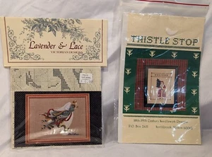 2 Counted Cross Stitch Unopened Patterns Lavender & Lace + Thistle Stop  - Picture 1 of 5