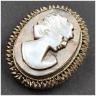 Ancienne Broche Camée Argent 800 et nacre XIX-silver pin & mother-of-pearl 