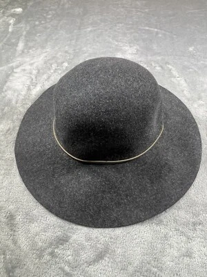 Chapéu de feltro Phenix 100% lã feminino tamanho único acabamento em couro cinza exterior Outback - Imagem 1 de 4