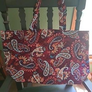 Vera Bradley - Burgundy Paisley Jamboree Grand Tote with Matching Pouch - Picture 1 of 6