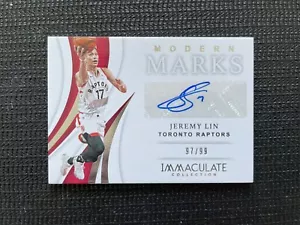 97/99🔥 Auto 2018-19 Panini Immaculate collection Jeremy Lin Modern Marks - Picture 1 of 7