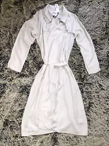NEU VINTAGE BB DAKOTA LANGER LEICHTER TRENCHCOAT DUSTER GR. LARGE VORNE OFFEN - Bild 1 von 4
