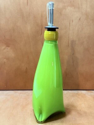 Handblown Glass Oil Drizzler Stainless Steel and Rubber Spout - Image 1 of 4