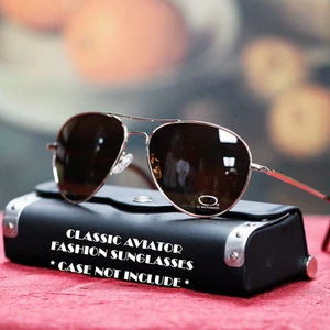 NEW MEN AVIATOR SUNGLASSES VINTAGE COP BLACK GOLD SILVER SUMMER SHADES - Picture 1 of 7