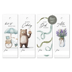 NORDEULE® Geschenkanhänger Geburtstag 8 Stück | Anhänger mit Namenszeile & Gruß - Bild 1 von 9