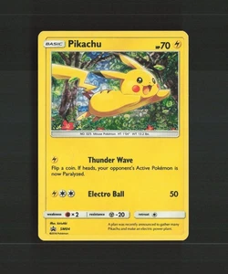 Pikachu SM04 Sun & Moon Black Star Promo Holo Pokemon Card DMG - Picture 1 of 10