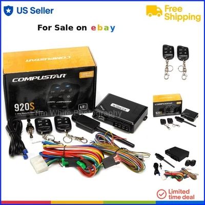 Remote Start Keyless Entry System 1500-ft Range Auto Lock Trunk Fast Install - Image 1 of 4