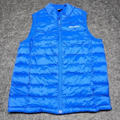 Chaleco de plumón de pato azul Eddie Bauer para niños jóvenes acolchado aislado mediano 10/12 Foto 1 de 4