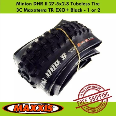 Maxxis Minion DHR II 27.5x2.8 Tubeless Tire 3C Maxxterra TR EXO+ Black - 1 or 2