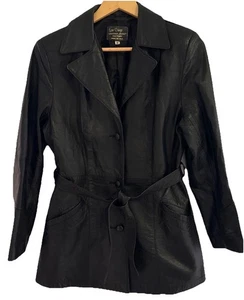 Giacca trench vintage SAN DIEGO Leather Factory, MEDIA, con cintura made in USA - Foto 1 di 3