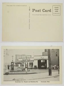 Cincinnati OH Hopple & Beekman Sunoco Charlie Service Station Vtg Postcard 1940s - Picture 1 of 1