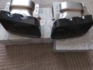 MERCEDES A45 AMG A CLASS EXHAUST FINISHER TRIMS NIGHT BLACK NEW GENUINE W176 - Picture 1 of 9
