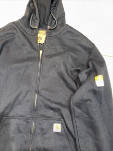 NWT Carhartt Jacket Loose Fit Mid Weight Full Zip Sweatshirt Mens Size 2XL Black - Picture 1 of 6