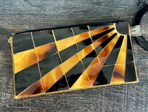 Vintage Sunburst Horn MoP Wristlet Clutch Evening Purse Amber Mad by Design - Picture 1 of 17
