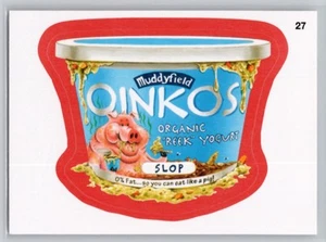 Topps Wacky Packages #27 2015 muddyfield oinkos yogur borde rojo - Imagen 1 de 2