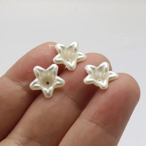 200 Ivory Acrylic Pearl Bead Cap Bellflower Bell Flower Beads 12mm Sew Costume - Picture 1 of 6