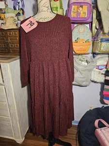 Bloomchic burgunderrotes Kleid neu mit Etikett US-Größe 14-16 lange Ärmel Xlarge - Bild 1 von 7