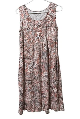 Croft & Barrow Talla Mediana Sin Mangas Plisado Paisley Elastizado Verano Playa Ciudad Foto 1 de 4