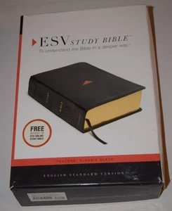 ESV Study Bible -English Standard Version BLACK Tru-Tone - Picture 1 of 12