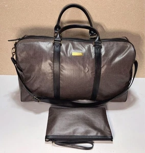 Pierre Cardin Boston Bag Gray/Black Pouch Used Accessories - Picture 1 of 12