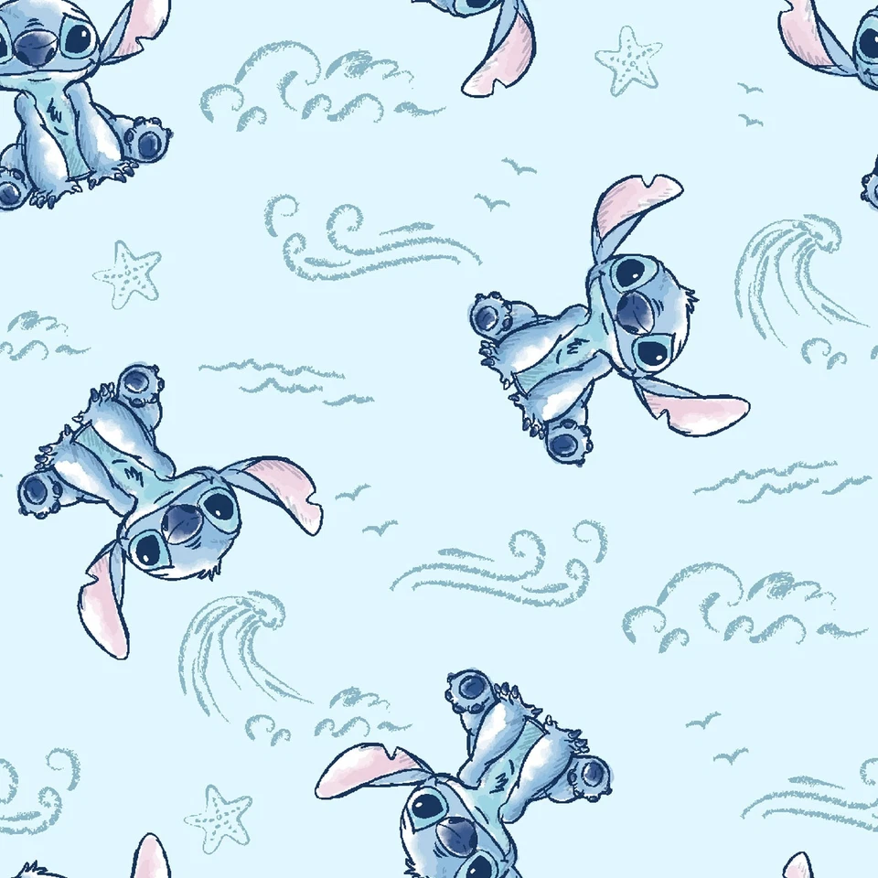 Disney Stitch Sketch Wave by Springs Fabric Blue by Springs Creative ~ BTY - Image 1 of 1