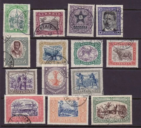 Liberia # 214-27a Complete Set of 1923 Fauna Cover