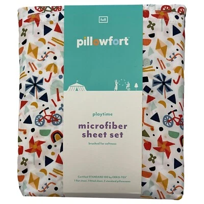 Juego completo de sábanas de microfibra Pillowfort PLAYTIME estampado de bicicleta cometa Foto 1 de 4