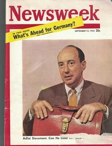 Newsweek Magazine September 14 1953 Adlai Stevenson - Imagen 1 de 1