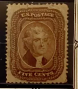 US STAMPS #29 TI 5c JEFFERSON USED 1859 LC cv $1000 (fault, looks mint) - Picture 1 of 2