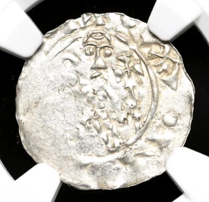 NETHERLANDS, Utrecht. Willem van Pont, 1054-1076, Silver Denier, NGC AU58 - Picture 1 of 4
