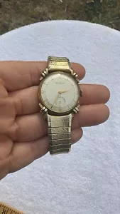 Benrus Watch Men's 10k And GF Antique Watch From 1940's Adjustable Band D2.5 - Picture 1 of 4