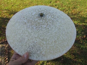 GROOVY Atomic FLYING SAUCER Fiberglass Clip-on CEILING Shade w/POPCORN Texture ! - Picture 1 of 20
