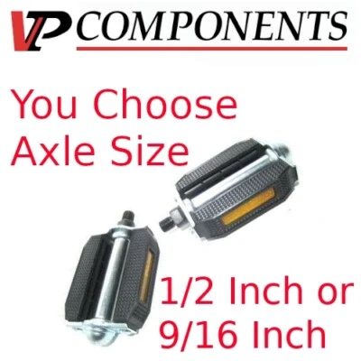 VP-363 Classic Rubber Style Platform Bike Pedals Retro Look 1/2 or 9/16 spindle - Image 1 of 2