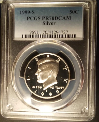 1999-S S50C SILVER KENNEDY HALF DOLLAR PCGS PR70DCAM LOW POP HIGHEST GRADES Cover
