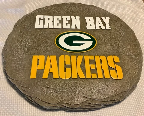 Vintage-GREEN BAY PACKERS Wall Mount Rock Plaque 12” Diameter-New Cover