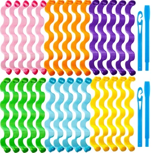 30 Pieces Heatless Waves Curlers Spiral Curls Styling Kit No Heat Hair Waver Spi - Picture 1 of 12