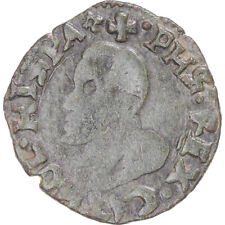 [#342219] Coin, FRENCH STATES, Franche-Comté, Philip II, 2 Deniers, 1606, D, ole