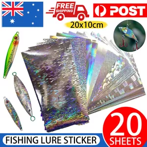 20pcs Reflective DIY Fishing Lure Sticker Holographic Adhesive Film Flash Tape - Picture 1 of 11