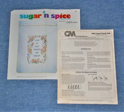 SUGAR 'N SPICE - FOREST FRIENDS Instructions -1980 Columbia Minerva Cross Stitch - Image 1 of 4