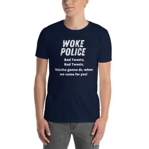 Lustiges humorvolles T-Shirt, geweckte Polizei, schlechte Tweets - Bild 1 von 4