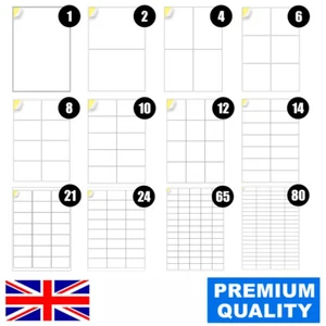 Address Labels White A4 Sheets Sticky Self Adhesive for Inkjet / Laser Printer - Picture 1 of 33